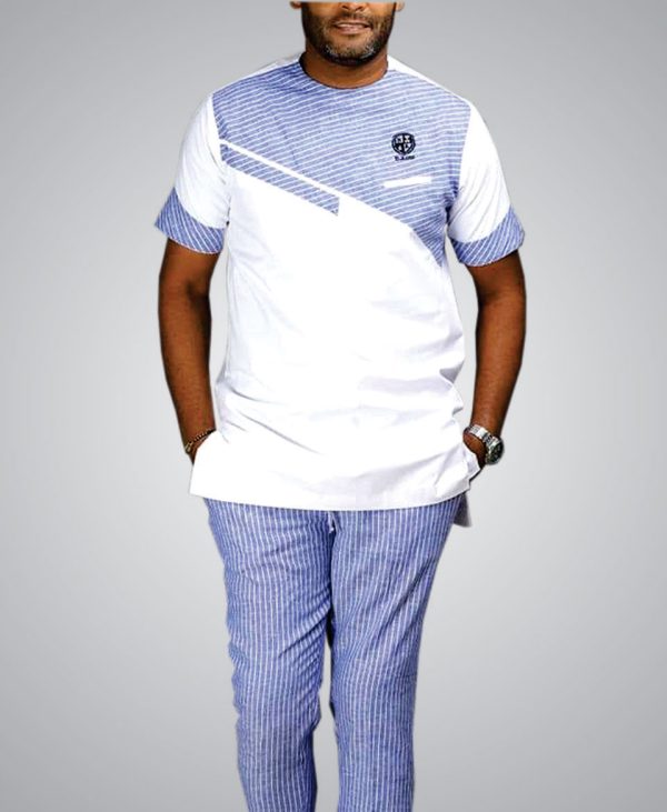 Men Fashion Linen | Blue Stripes