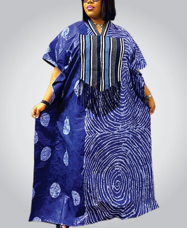 Women Bubu Gown |  Blue Mix