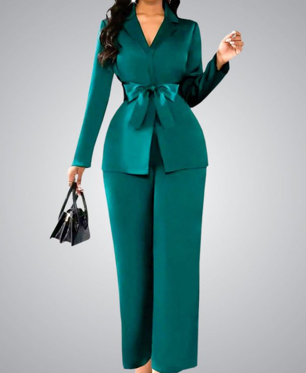 Women Crepe Suit |  Dark Green